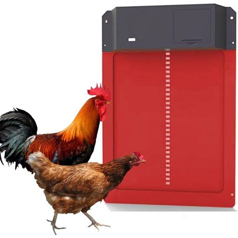 Porte Automatique Poulailler,Porte de Poulet avec Capteur de Lumière, Etanche Capteur de Lumière Automatique à Induction à Pile,Elevage de Poulets Sécurisé (1/5)