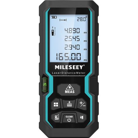 Télémètre laser 50M avec contrôle de niveau électronique, commutateur d'unité mètre/pouce/pied et mode Pythagore (1/5)