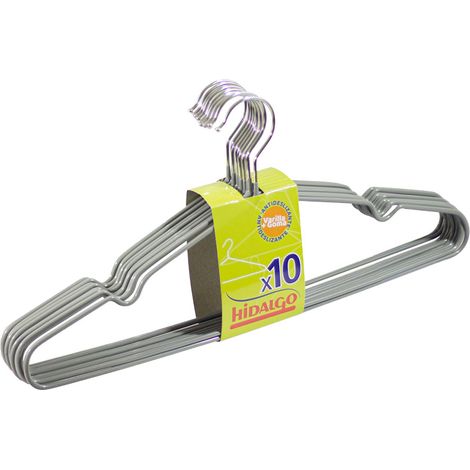 Kleiderbügel mit Stange und Gummi, assortierte Farben, 10 Stück