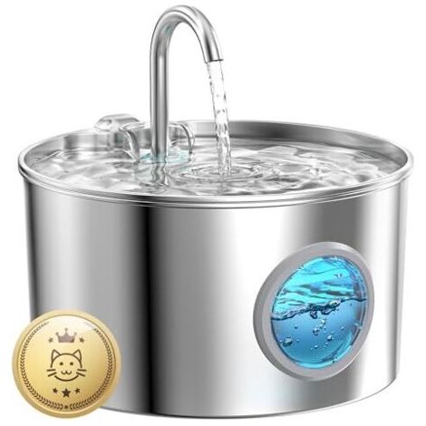 Fontaine a Eau Chat INOX: 3,2L Fontaine à Eau pour Chat - Distributeur Chien Automatique - Silencieux Distributeur Chien - Gardez l’Eau Propre