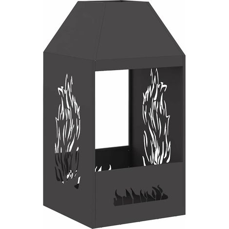 Maison Exclusive - Focolare Nero 50 x 50 x 100 cm Acciaio