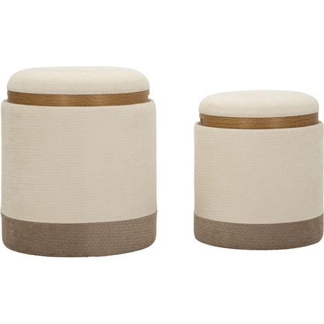 Set di due pouf contenitore in stile nordico (1/5)