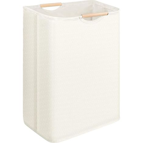 Foldable Laundry Hamper, 60L Laundry Basket with Wooden Handle, Laundry Hamper for Bedroom, Bathroom, Kids Room, Travel (1/5)