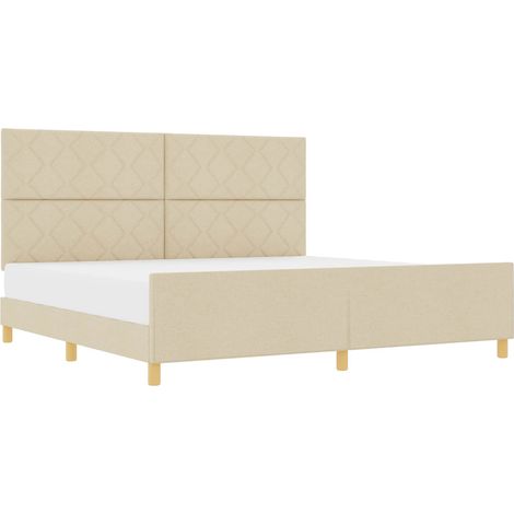 Maison Exclusive - Struttura del letto con testiera Crema 200 x 200 cm Tessuto (1/5)