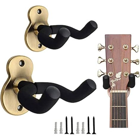 Support mural pour guitare - En laiton - Antidérapant - Durable - Pour guitare électrique, mandoline, ukulélé (1/5)