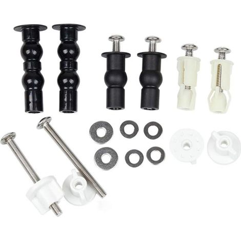 3 Paires Abattant WC Fixations Charnières, Vis pour Toilette Ensemble de Fixation Charnière vis Fixations Extensible Caoutchouc Vis Convient à Toutes Les Toilettes (1/5)