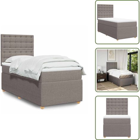 Sommier à lattes de lit avec matelas Taupe 80x200 cm Tissu - Sommier À Lattes De Lit - Sommiers À Lattes De Lit - Lit - Meuble De Chambre À Coucher (1/5)