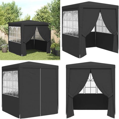 Tente de réception avec parois 2,5x2,5 m Anthracite 90 g/m² - Tents De Réception - Abri Jardin - Gazebo - Chapiteau Pliable - Parasol Géant - Home & Living (1/5)