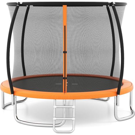 COSTWAY Trampoline Exterieur Enfant Adulte Ø366 cm, Trampoline Jardin Exterieur, Filet de Sécurité, Cadre en Acier Galvanisé Antirouille, Échelle, pour 3 Ans+ (1/5)