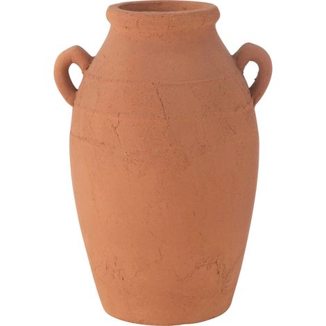 Vase amphore en poterie couleur cuivre style moke raffiné - Cuivre terre cuite naturel