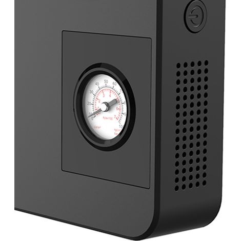 Gonfleur de pneus 12 V, compresseur d'air, pompe à air portable avec affichage numérique et lumière LED, pour voiture, noir. (1/5)
