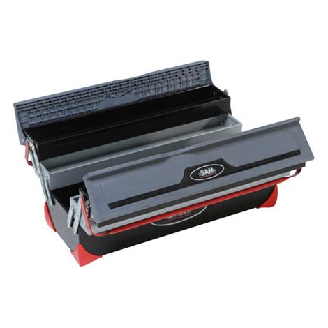 Sam Outillage – Boite à outils bimatière 5 compartiments – Dimensions 540 x 100 x 200mm – Plateau fixe pour rangement efficace (1/7)
