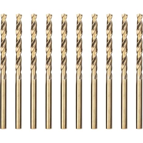 10pcs 4.0mm Professional Twist Drill Bits for Metal, Stainless Steel, Standard DIN 338 (1/4)