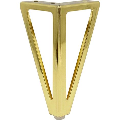 Sollbry Juego de 4 patas de metal para muebles, patas de sofá de estilo moderno, patas de repuesto para tocador o armario, doradas (15 x 8 cm) (1/4)