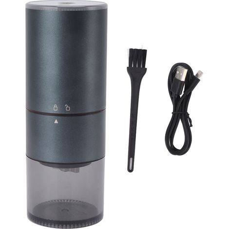 Moulin à grains électrique, mouture réglable fine et épaisse, automatique, rechargeable USB, nomade sans fil, 110 ml, bleu et gris (1/5)