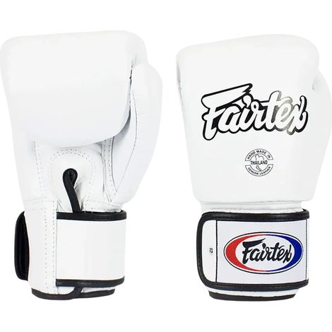 Gants de boxe Fairtex Universal Tight-fit Design BGV1 blancs 10 oz (1/2)