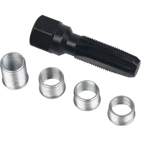 kit filetage bougie, 5 pcs Kit Réparation de Filetage de Bougie d'allumage de 14 mm, (1/4)