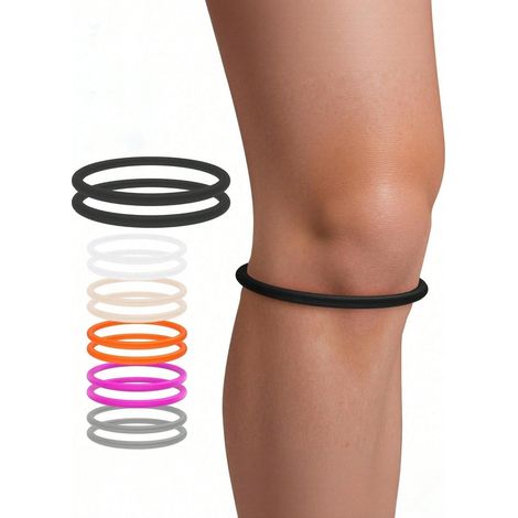 2 Ceintures de soutien pour tendon patellaire, Stabilisateur de genou pour randonnée, football, basket, course, tennis et squats, couleur noire (1/5)