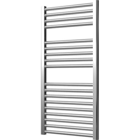 Extra High Heat Output Chrome Central Heating Towel Rail 500 x 1000mm Flat Bathroom Radiator Heater