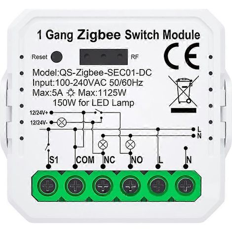 Module de commutation intelligent Tuya ZigBee avec télécommande, relais disjoncteur DIY pour maison connectée, compatible avec Alexa, Google et AliceZigbee (1/5)