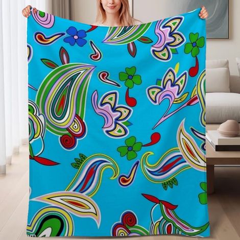 Couverture polaire ultra-douce légère 60x80 pouces, parfait pour lit, canapé, voyage, camping (1/4)