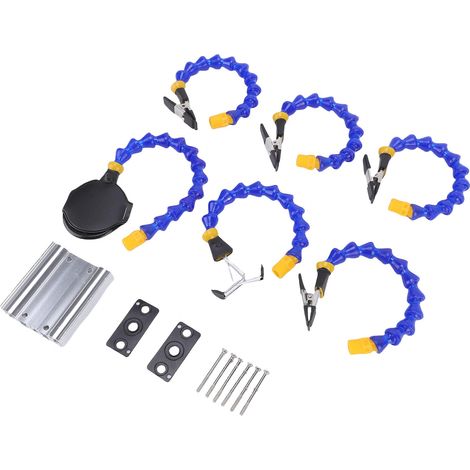 Poste de bras de soudure 4 clips plats et cylindriques avec loupe pour électronique et industrie (1/5)