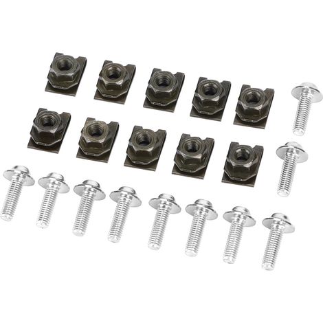 Kit de fixation carénage moto 5x16 mm – vis, clips rapides, écrous à griffes et rivets cages pour carrosserie (1/5)