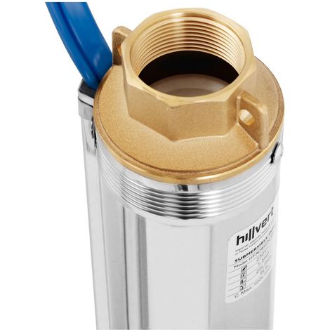 Pompe immergée 1 100 W – Débit 6 000 l/h – Hauteur de refoulement 101 m – Pour eaux chargées jusqu'à 0,25 % de sable – IPX8 – Hillvert
