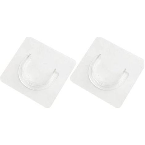 2 Supports pour Rideaux sans Percage, Fixation Adhésive Murale Transparente, Porte-Rideau de Douche et Salon (1/3)