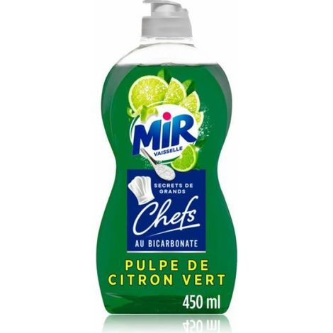 Liquide Vaisselle Main - Formule avec Bicarbonate de Soude - Parfum Citron Vert - 450 Ml (1/3)