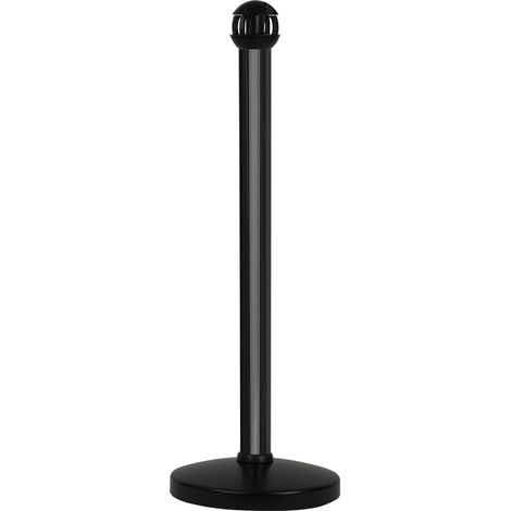 Poteau aluminium noir sur socle portable avec tête 4 crochets - 2020039 (1/2)