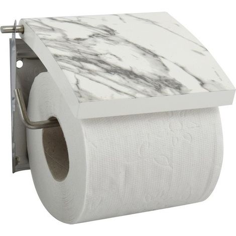Porte Rouleau Papier Wc Mural Mdf Inox TOSCANA Marbre MSV (1/3)