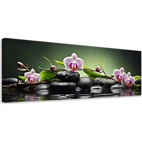 Tableau sur toile Composition verte du spa zen 90x30 (1/5)