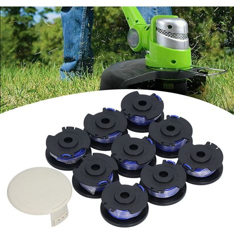 Ensemble de 9 pièces pour coupe-bordures à corde avec bobines de rechange et 1 capuchon de coupe (Ryobi 18/24/40 V) pour désherbeurs (1/5)