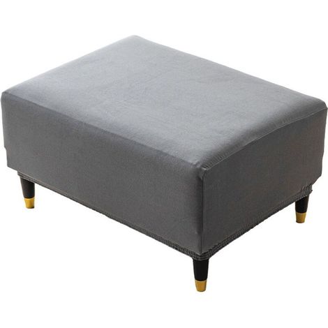 Housse de tabouret rectangulaire avec rangement, housse de repose-pieds, housse de protection pour meubles de salon 9045cm (gris clair) (1/4)