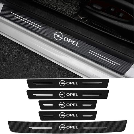 (5 pièces) Autocollants de seuil de porte en fibre de carbone pour Opel Zafira,Insignia,Astra J,H,G,K,Corsa D,Vectra,Vivaro,Mokka (1/2)