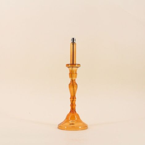 Lampe à huile chandelier en verre soufflé 34cm