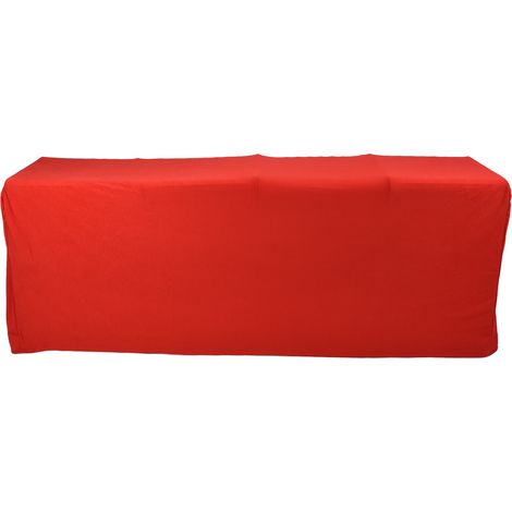 Nappe extensible en spandex, bonne élasticité, lavable et réutilisable, rouge, avec 4 poches, idéale pour les mariages et les fêtes, 122 x 76 x 76 cm (4 pieds). (1/5)