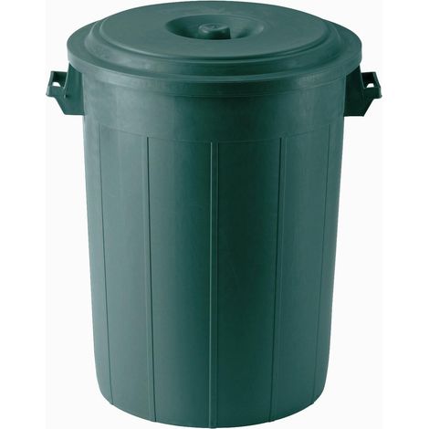 Bidone da 100 Litri con Coperchio verde Certificazione Alimentare, Versatile per Rifiuti e Conservazione – Stefanplast Made in Italy (1/4)