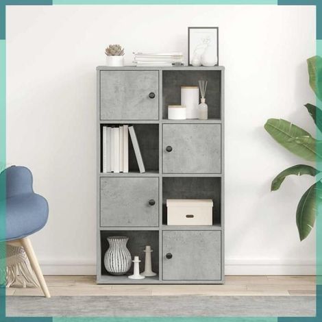 860394 Bibliothèque gris béton 60x24x101,5 cm bois d'ingénierie (1/5)