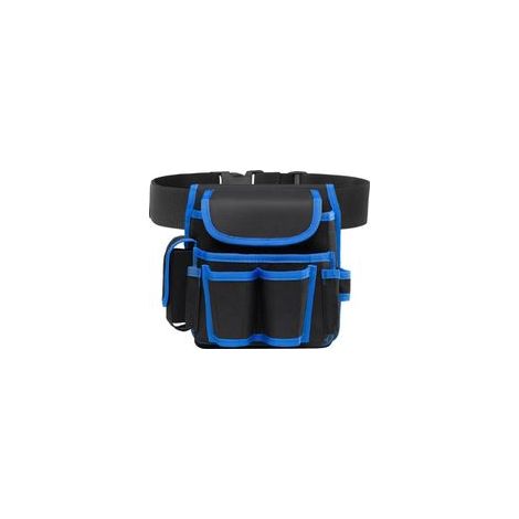 (Bleu) Sacoche à Outils Professionnelle, Réglable Porte Outil Sac de Ceinture, Sac à outils Sacoche, Ceinture à Outil d'électricien, Ceinture Porte outils pour Charpentier Bricoleur Menuisier (1/5)