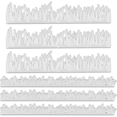 6 Pièces Matrices de Découpe Herbe Bordure en Acier au Carbone (1/5)