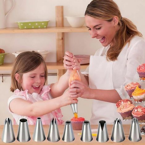 Douille À Douille - Acier Inoxydable 304 - Pour Décoration De Gâteaux Et Cupcakes - 10 Pièces (1/5)