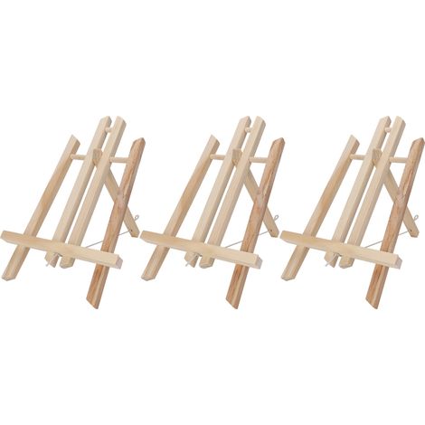 3Pcs Mini Easel Pine Wood Screw Type Desktop Trapezoidal Painting Display Rack 30cm (1/5)