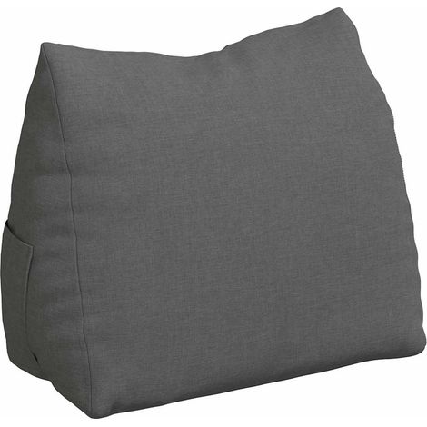 vidaXL Coussin de Dos Gris foncé 45 x 20 x 35 cm tissu