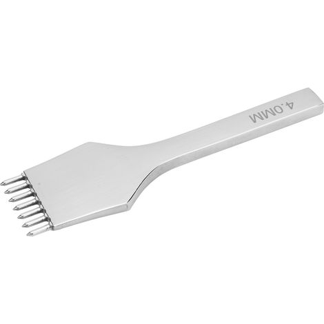 Poinçon rotatif en acier à 7 dents 4mm pour cuir, chasse-clous à main, outil de bricolage couture et perçage, poinçon à douille ronde (1/5)