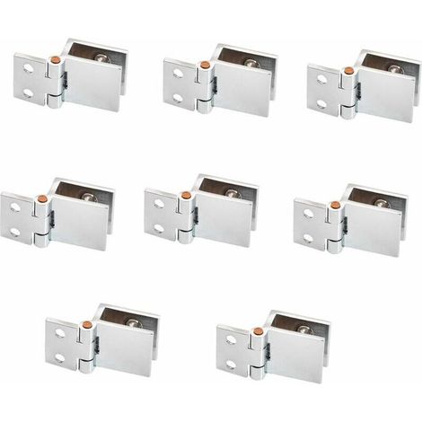8er-Packung Scharniere für Glastüren, 5 mm, 8 mm, verstellbar, Einzelklemmung, Schrank