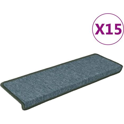 Tapis d'escalier 15 pcs,Marches d'escalier 65 x 21 x 4 cm Vert foncé Bordure rectangulaire CFW245232 (1/5)