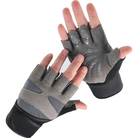 Gants de sport INF - Gris, sûrs et offrant un bon maintien, taille S (1/3)