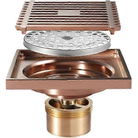 Siphon de douche en laiton, siphon de sol déodorant, siphon de sol de toilette or rose